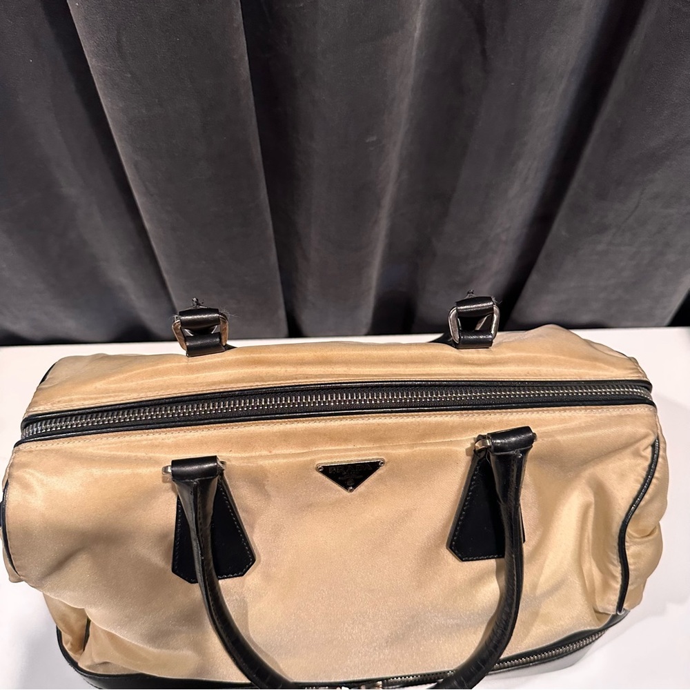 Prada Nylon Leather Satchel Bag - Picture 4 of 16